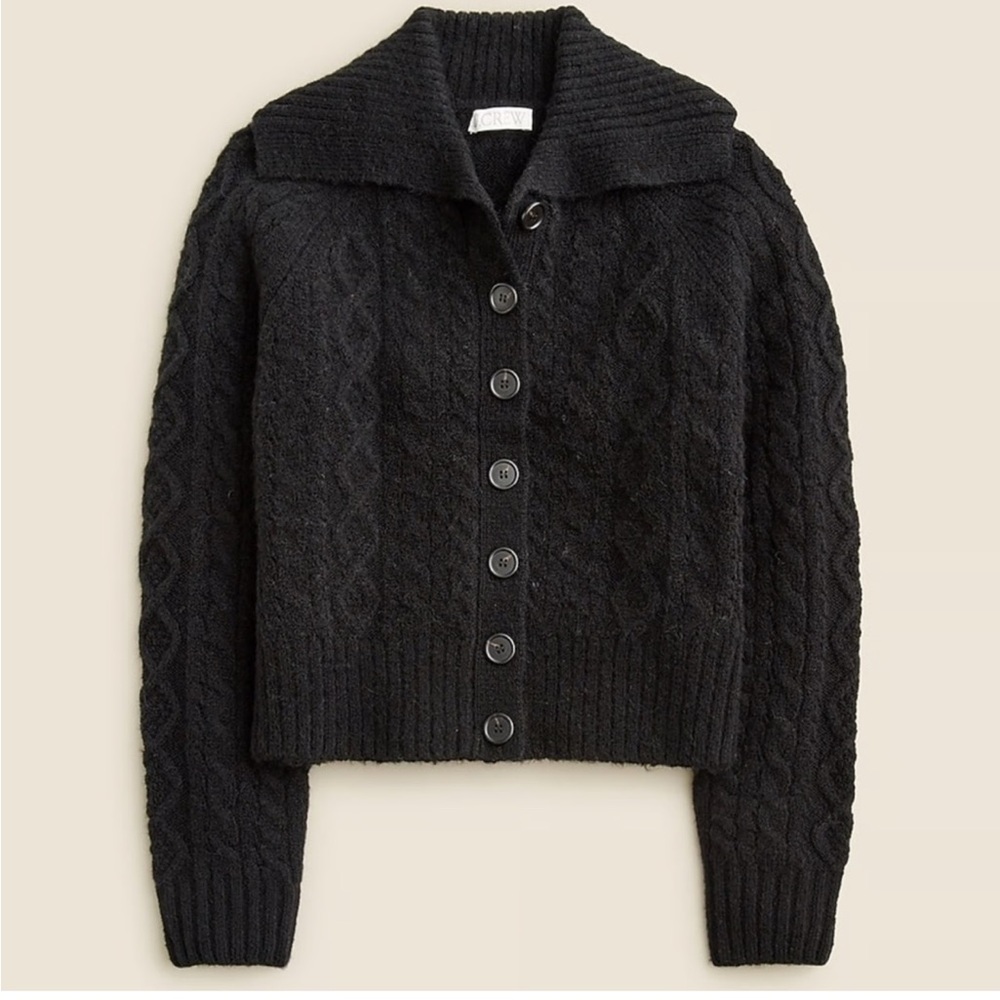 J. Crew Collared Cable-Knit Cardigan - image 1